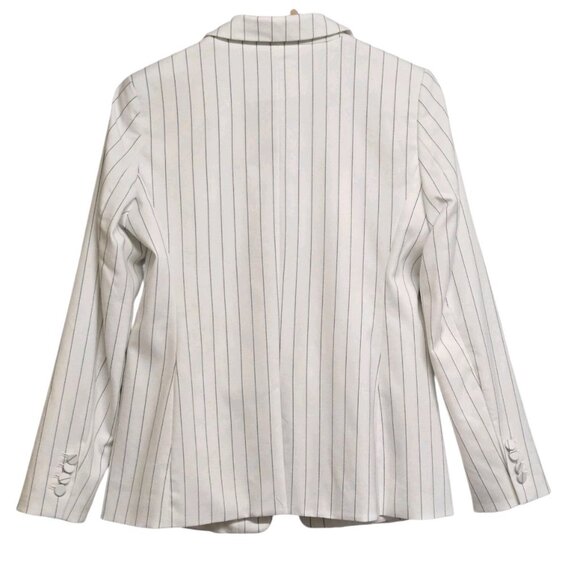 Ann Taylor Factory Womens Size 6 White Striped One Button Pant Suit Classic - Picture 2 of 10